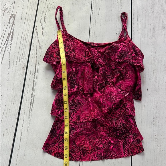 MIRACLESUIT Red Ruffled Swim Top - Picture 5 of 6